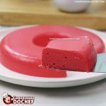 Pudim de Creme de Leite com Gelatina de Morango