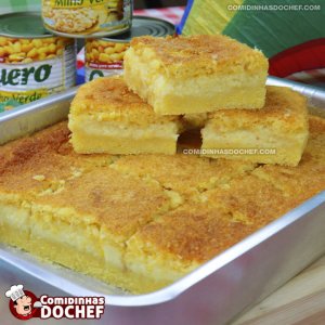 Bolo de Milho Cremoso com Farinha de Trigo