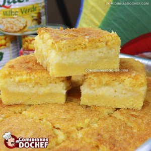 Bolo de Milho Cremoso com Queijo Ralado