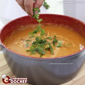 Caldo de Frango com Bacon