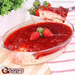 Pavê de Morango com Biscoito Maizena