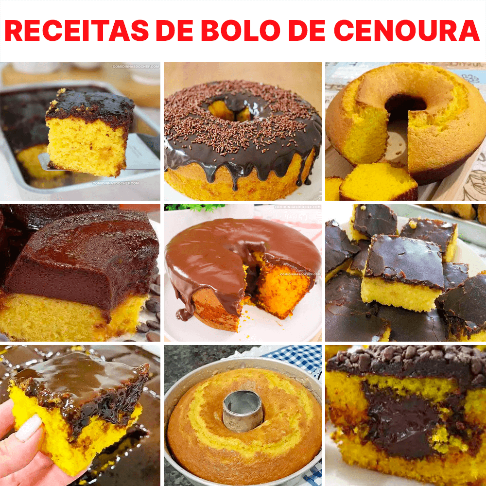 Bolo de Cenoura Tudo Gostoso - Comidinhas do Chef