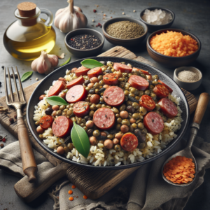Receita de Arroz com Lentilha e Calabresa para uma Virada de Ano de Boa Sorte!