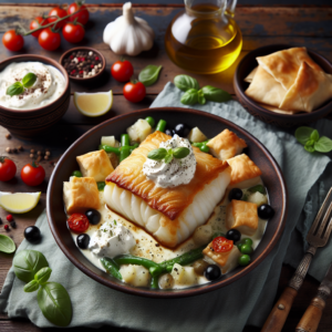 RECEITA DE BACALHAU COM NATAS E MASSA FILÓ PARA A VIRADA DO ANO