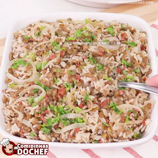 Receita de Arroz com Lentilha - Passo 5