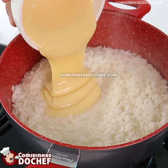 Arroz doce de Leite Ninho - Passo 3