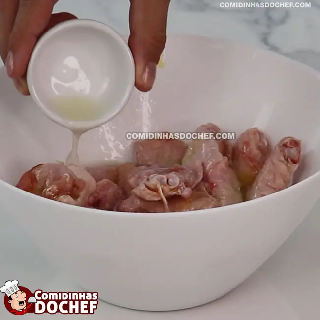 Tulipa de Frango Frita - Passo 1
