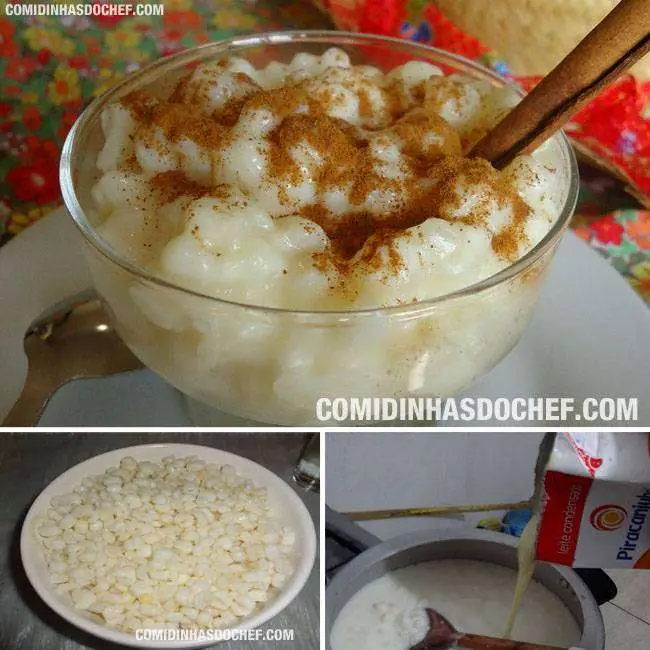 Canjica Branca com Leite Condensado