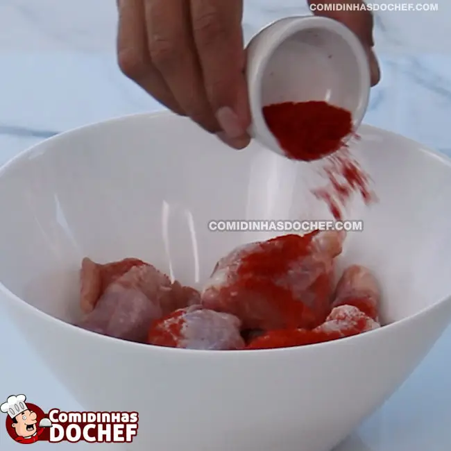 Frango à Passarinho Crocante - Passo 1
