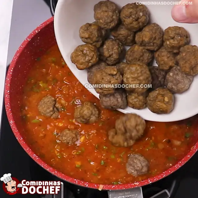 Almondega de Carne ao Molho - Passo 5