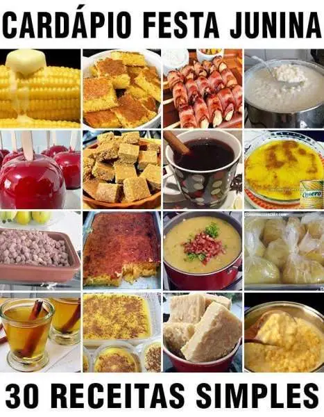 30 Receitas de Festa Junina com Cardápio Festa Junina