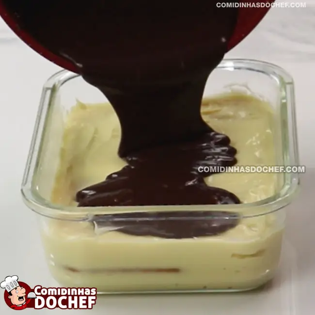 Sobremesa com Ganache e Bolacha - Passo 3