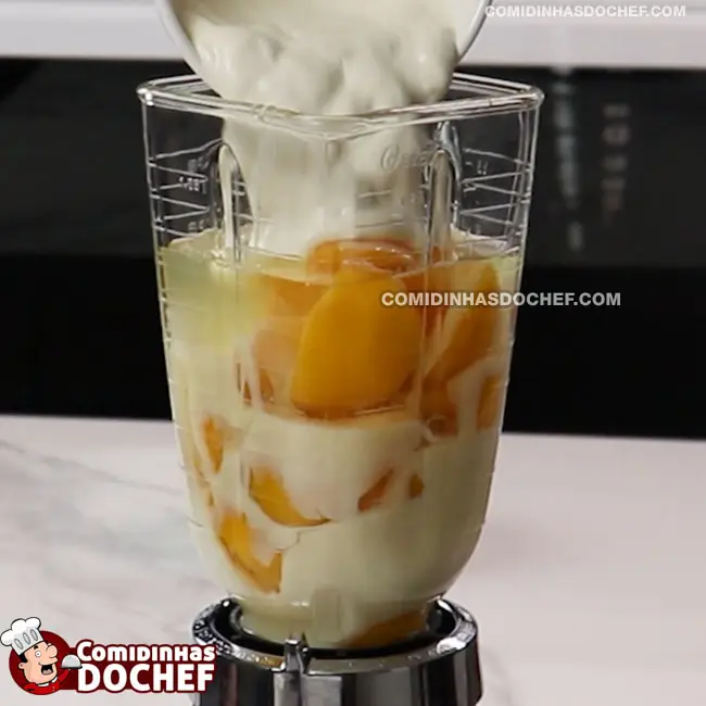 Sobremesa de Pêssego com Creme de Leite - Passo 2