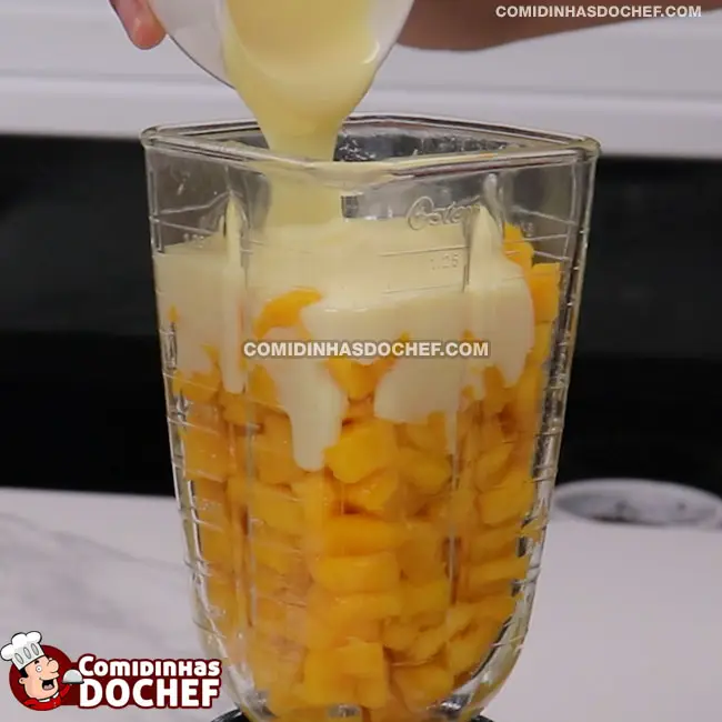Mousse de Manga da Fruta - Passo 3