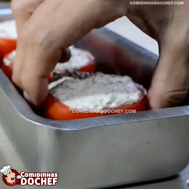 Tomate Recheado - Passo 6
