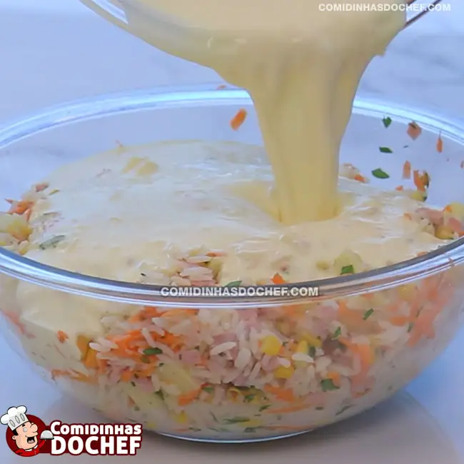 Arroz de Forno com Presunto e Queijo - Passo 3