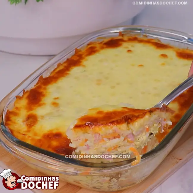 Arroz de Forno com Presunto e Queijo - Passo 7