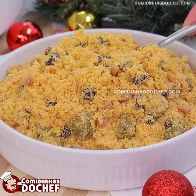 Farofa de Natal Simples com Passas - Passo 11