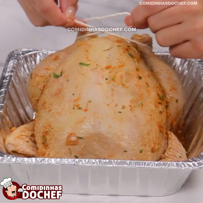 Frango Recheado para o Natal - Passo 3