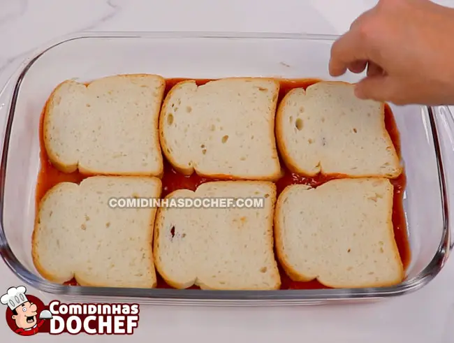 Torta de pão de Forma com Presunto e Queijo - Passo 2