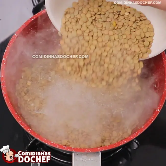 Arroz com Lentilha e Linguiça - Passo 2