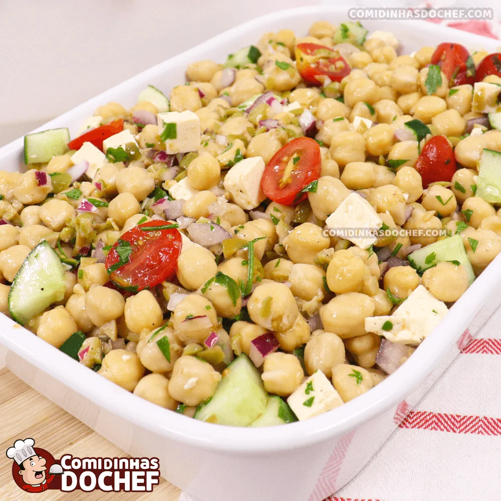 Salada de Grão de Bico Simples e Rápida