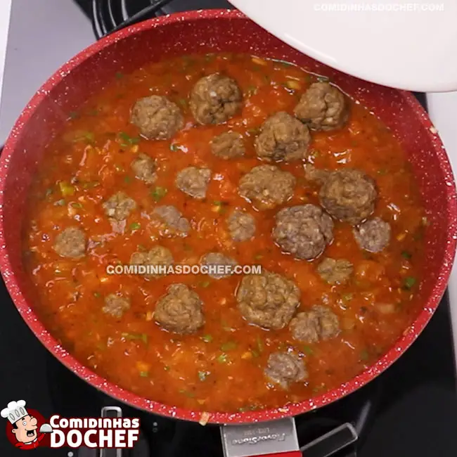 Bolinha de Carne com Molho de Tomate - Passo 7