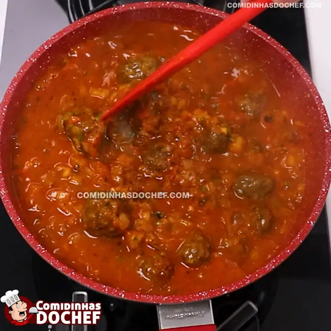 Bolinha de Carne com Molho de Tomate - Passo 8