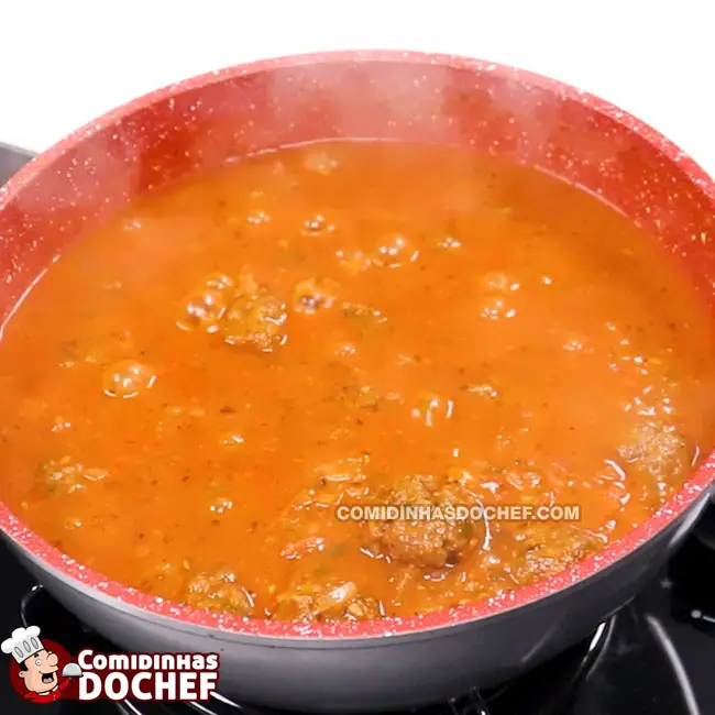 Bolinha de Carne com Molho de Tomate - Passo 9